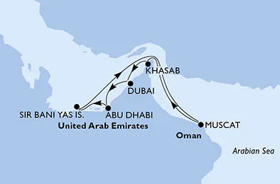 msc opera abu dhabi itinerario